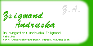 zsigmond andruska business card